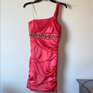 Coral One Strap Dress